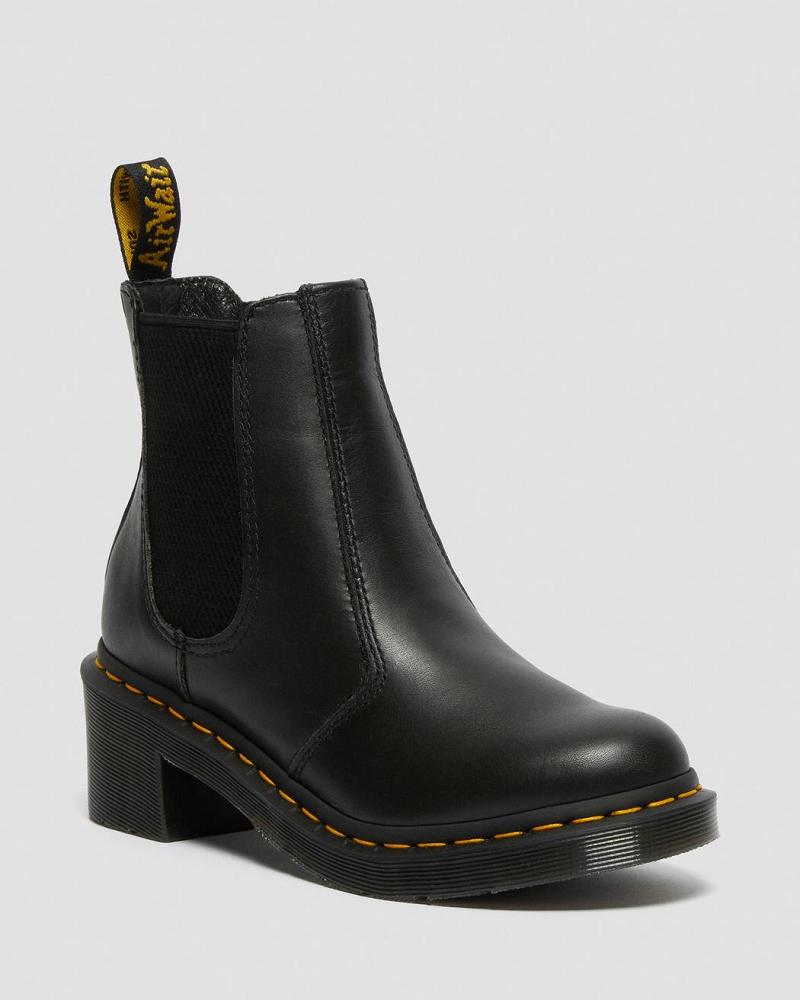 Botas de Tacon Dr Martens Cadence Cuero Tacón Mujer Negros | MX 634EBC